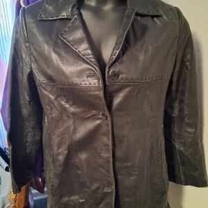 Vintage 90s Anne Klein Black Leather Jacket